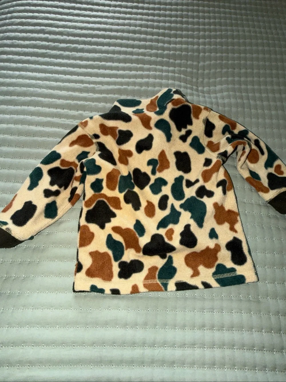 Carhartt Pullover Boys 18M Duck Camo Fleece 1/4 Zip Mock Neck Logo Sweatshirt